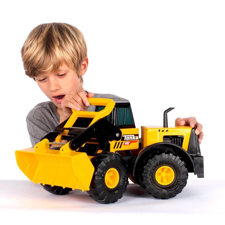 Boy playing with Front Loader