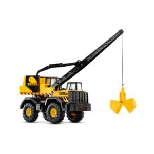 Tonka Mighty Crane side against white background.