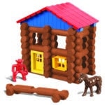 Lincoln Logs Wrangers Ranch Set against white background.