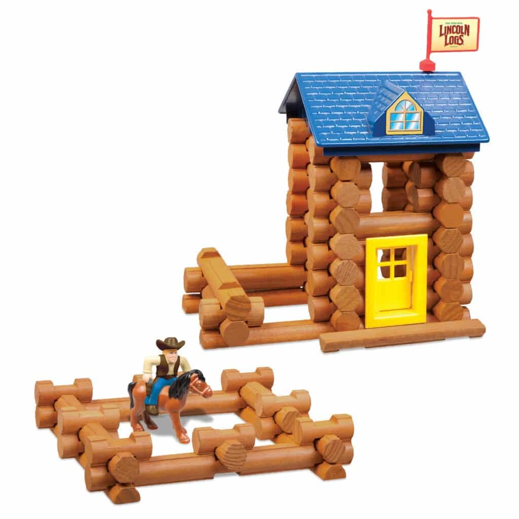 Lincoln Logs Horseshoe Hill Station against white background.