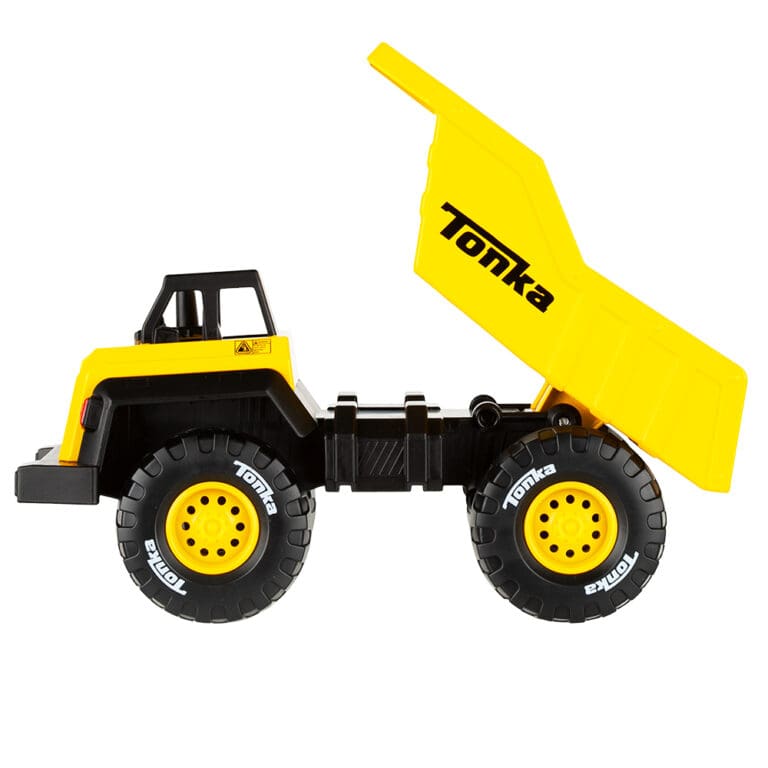 Tonka Dump Truck side view with lifted bed