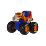 Tonka Monster Metal Mover Cement Mixer angle view against white background.