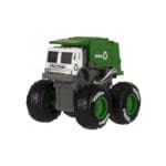 Tonka Monster Metal Mover Garbage Truck angle view against white background.