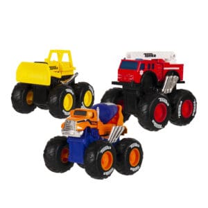 3 Tonka Monster Metal Movers: Front Loader, Fire Truck, Cement Mixer