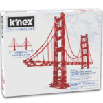 K'nex Architecture Golden Gate Bridge in packaging against white background.