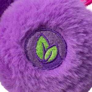 Close up of purple Share Bear's foot patch.