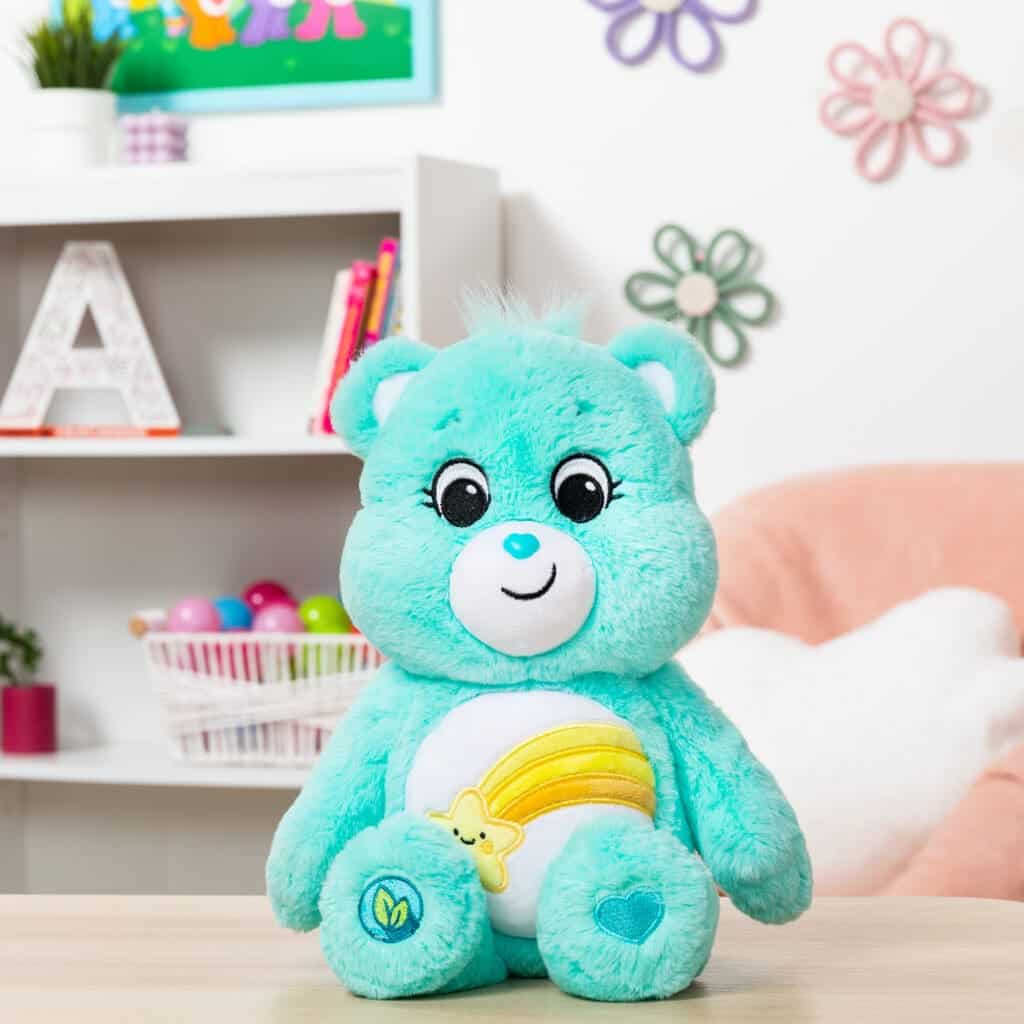 Light Blue Wish Bear on table.
