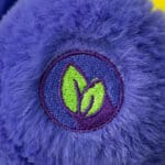 Close up of violet Harmony Bear's patch on foot.