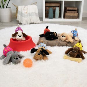 Pound Puppy newborn assortment in bedroom