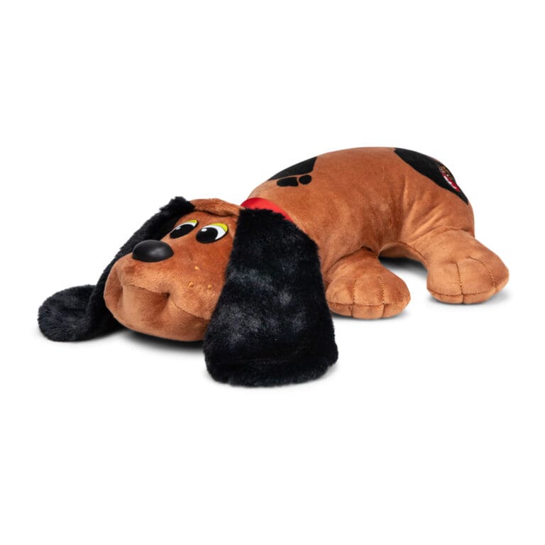 Brown plush puppy with long fuzzy ears