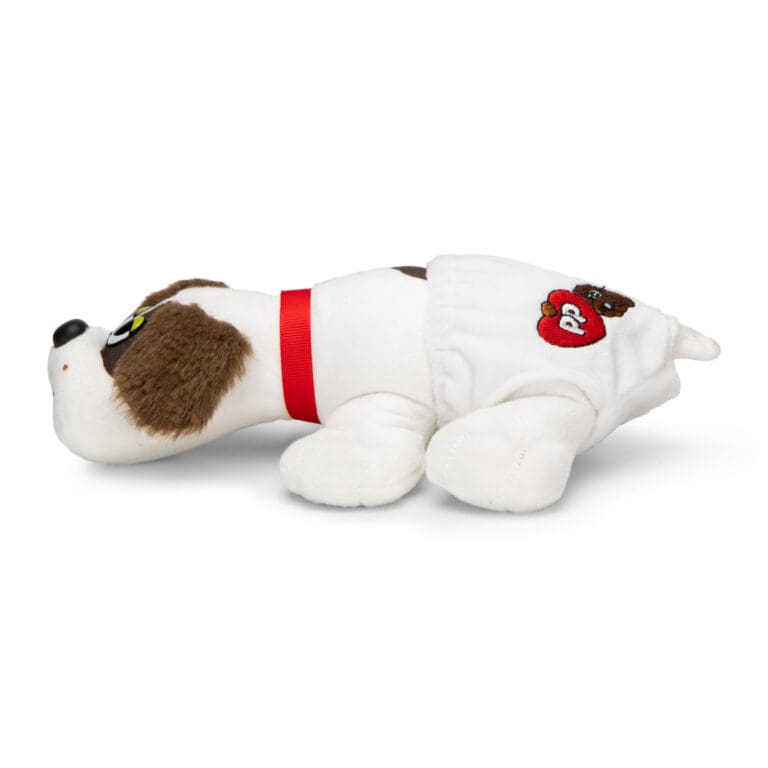 White short eared puppy newborn in diaper.