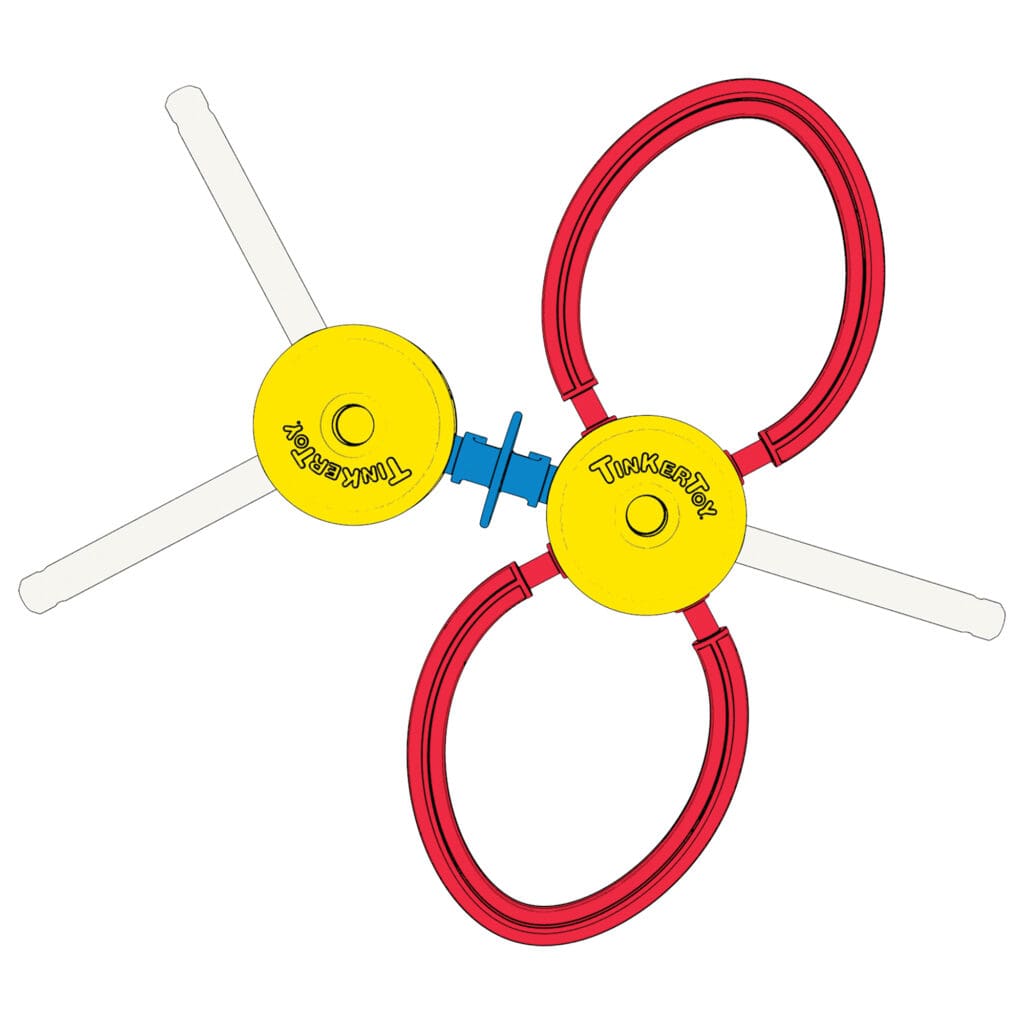 Tinkertoy Retro Tin Build against white background.