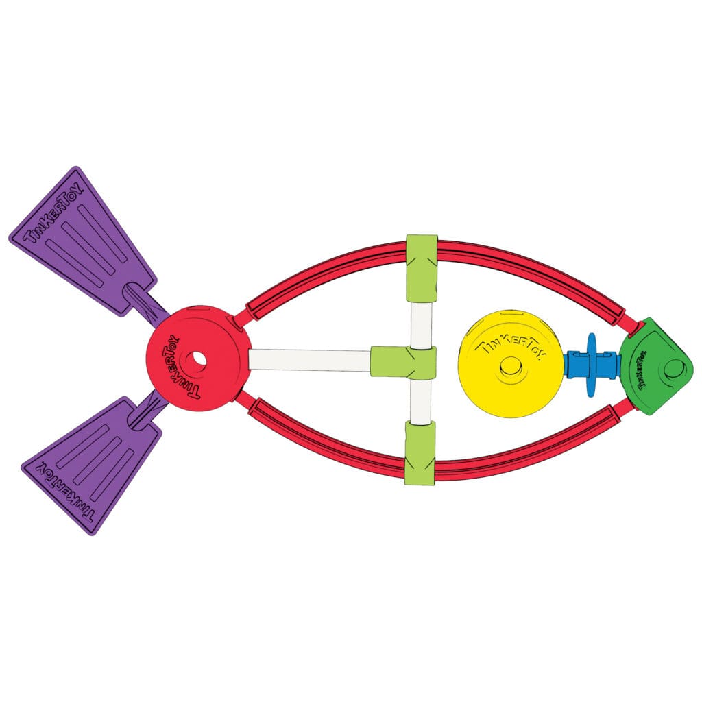 Tinkertoy Retro Tin Build against white background.