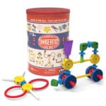 Tinkertoy Retro Building Tin | product image against white background.