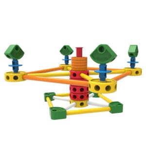 TinkerToy 15 Model Classic Building Set | Sample build of a merry go round