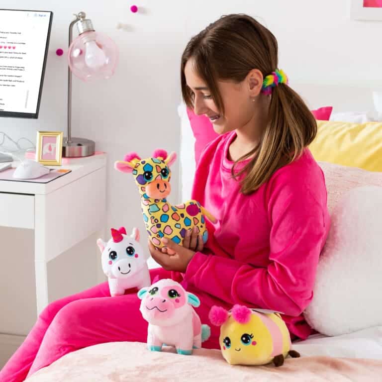 Girl with Meganplays plush Toy