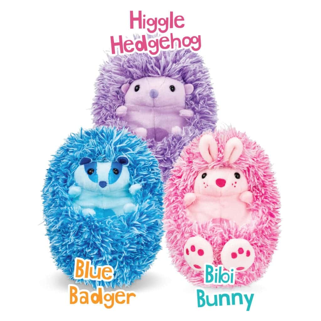 Curlimals group: Blue Badger, Bibi Bunny, Higgle Hedgehog