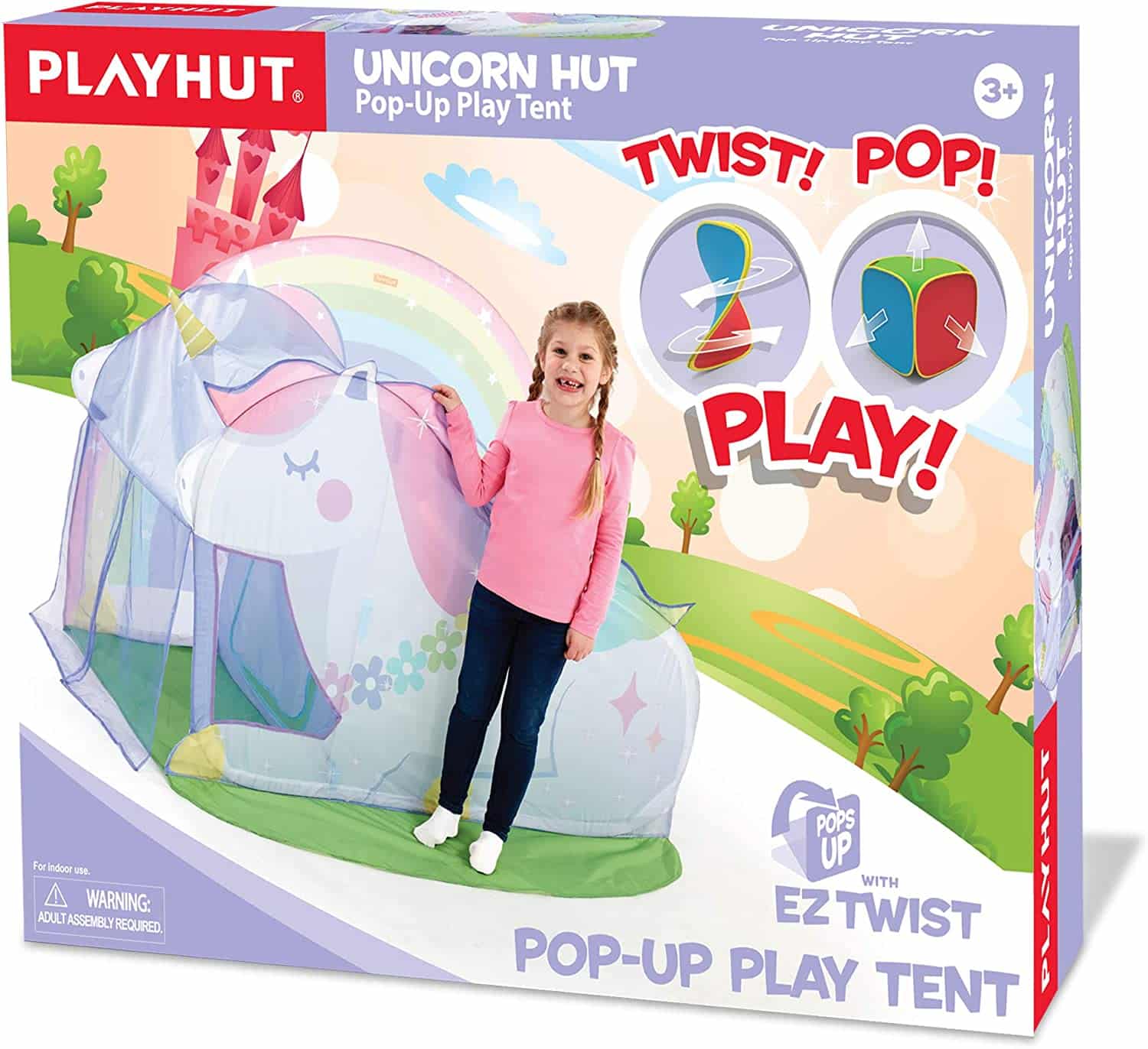 Playhut Unicorn Hut in packaging against white background.