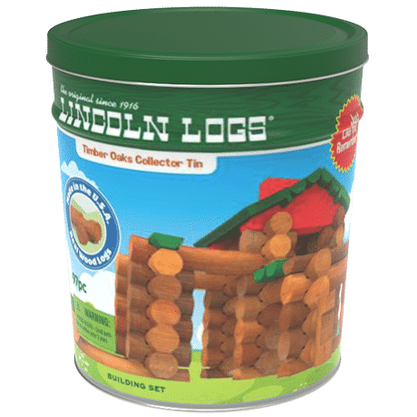 Lincoln Logs Timber Oaks Collector Tin in tub.