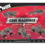 K'nex Cool Machines with eight building set models in packaging against white background.