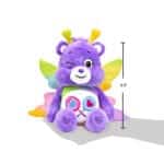 A purple Share Bear plush toy from the Care Bears collection is shown against a plain white background, highlighting its height of 9".