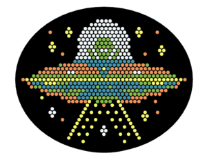 Spaceship Lite Brite template