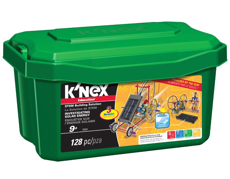K'nex Education Investigating Solar Energy in tub against white background.