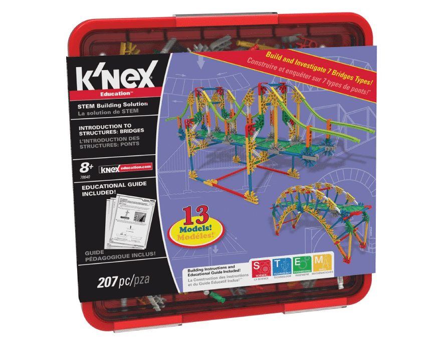 K'nex Education Stem Intro to Structures Bridges Set in packaging against white background.