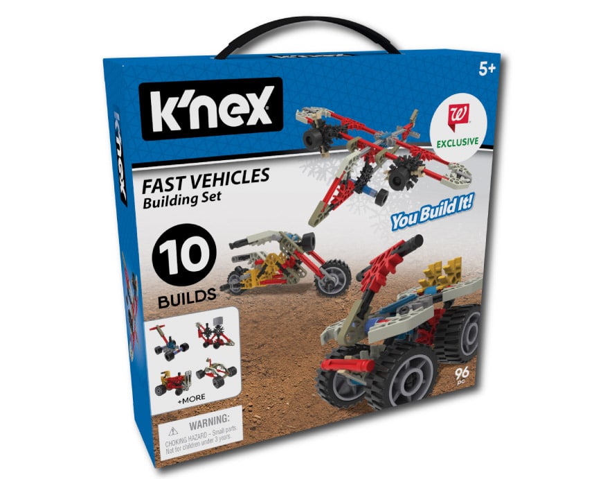 K'nex Fast Vehicles Building Set in packaging against white background.