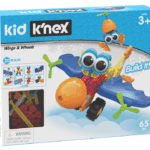 Kid K'nex Wings and Wheels in packaging against white background.