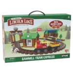 Lincoln Logs Sawmill Train Express in packaging against white background.