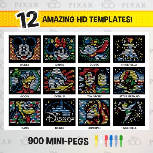 Disney 100 Lite Brite Templates