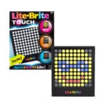 Lite Brite Touch in packaging and out of packaging against white background.