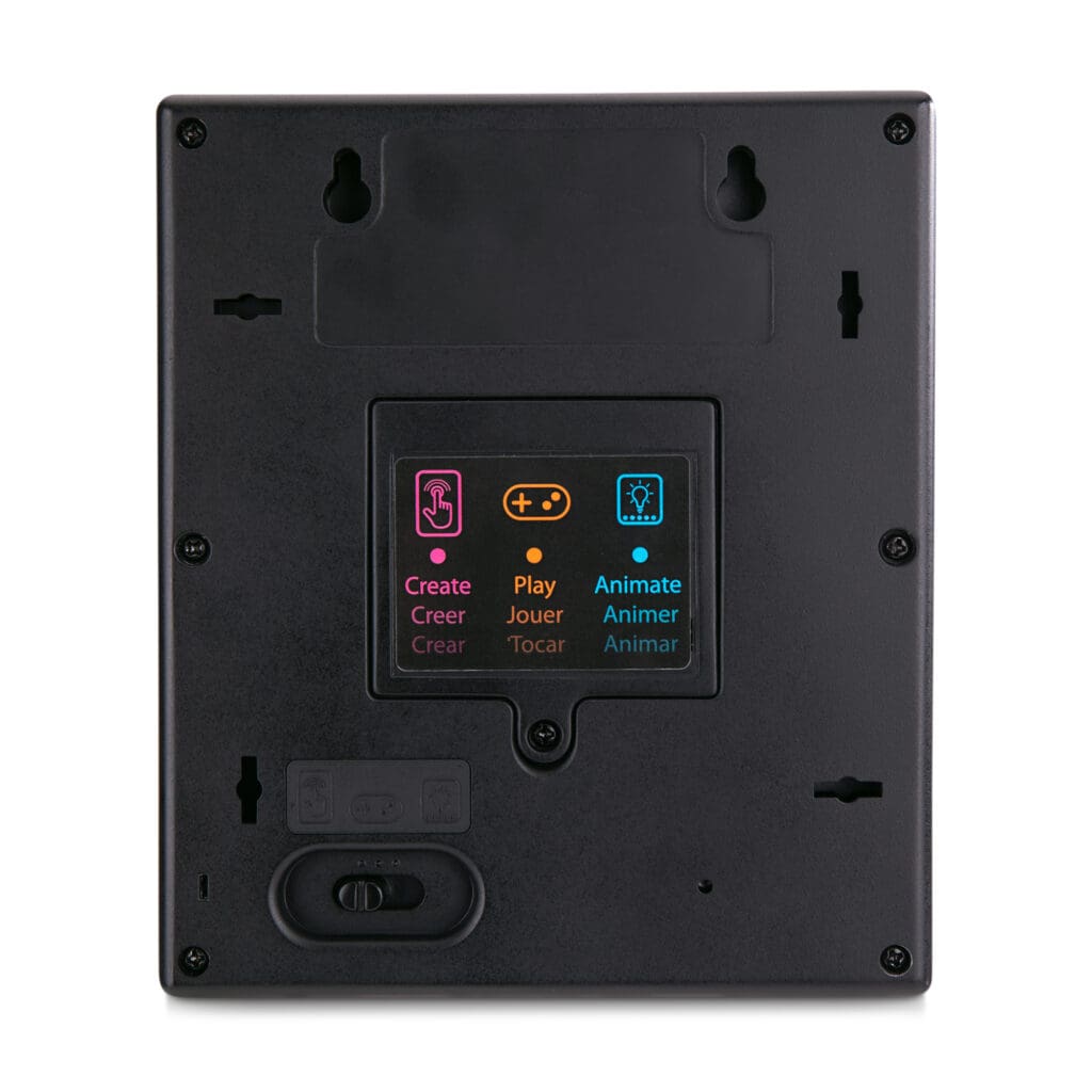 Back of Lite Brite Touch against white background.