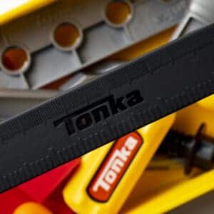 Close up of Tonka Tough Toolboc Set.