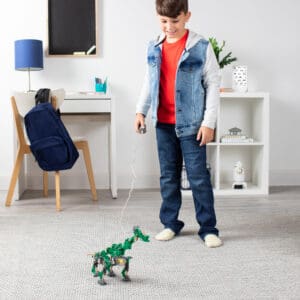 Boy with Knexosaurus rex