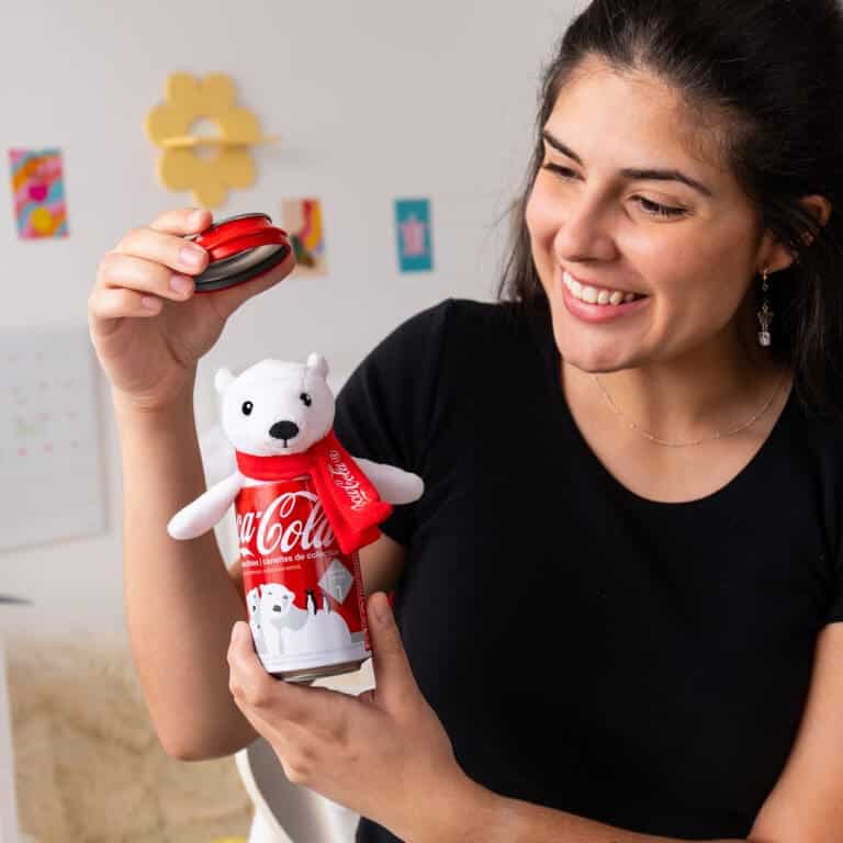 Coca Cola Pop Cans - polar bear with girl