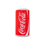 Coca-Cola Novelty Plush can solo shot against white background.