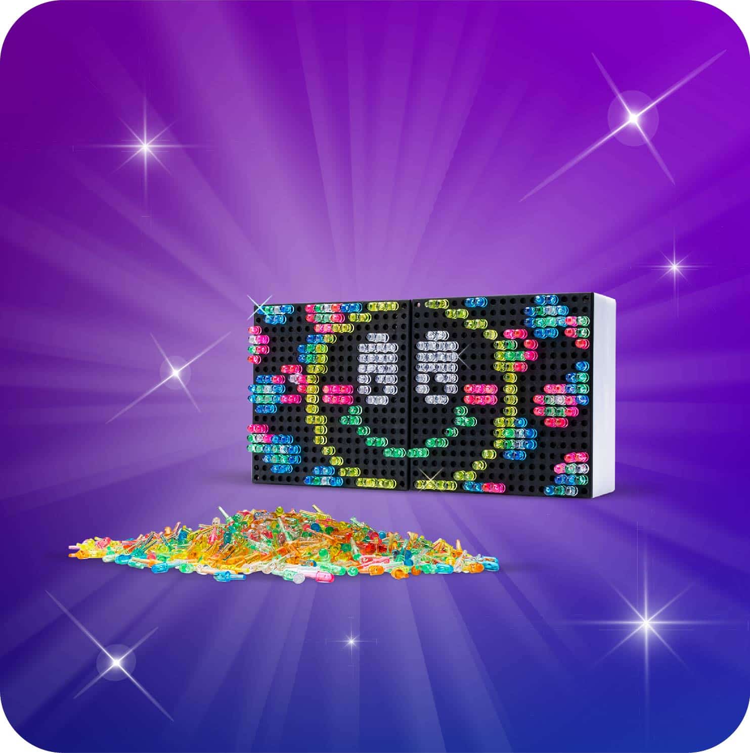 Lite-Brite Wall Art - 16 x 16 - 4,500 Micro Pegs, 4 HD Designs, Great Gift for Ages 14+, Create & Display