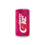 Coca-Cola Cherry Coke Novelty Plush Can against white background.