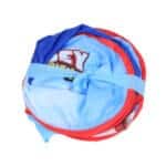 Playhut Spidey Classic Hideaway wrapped up on white background.