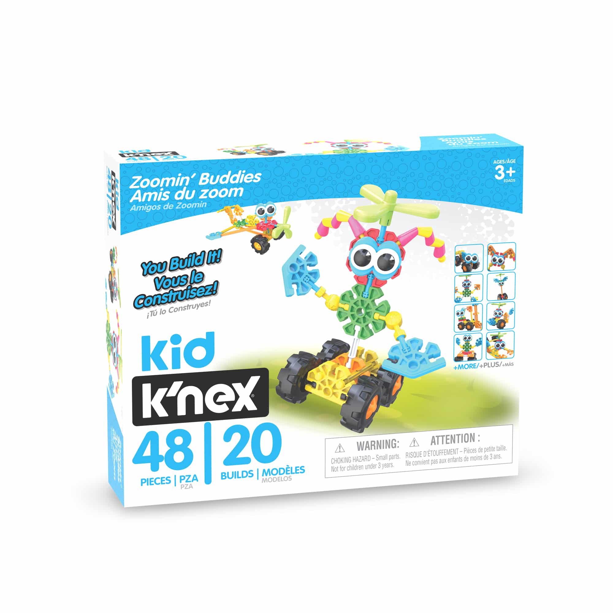 Kid K'nex zoomin' buddies in packaging on white background.