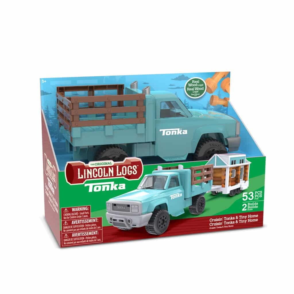 Lincoln Logs Tonka Tiny Home in packaging on white background.