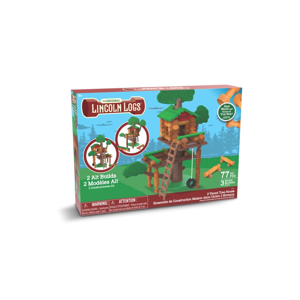 Lincoln Logs Tiered Tree House in packaging on white background.