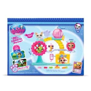Back of LPS Fun Factory Play Set in packaging on display on a white background.