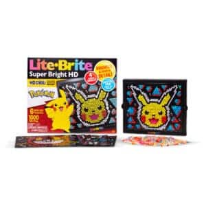 Lite Brite Super Bright HD Pokémon Edition and box on white background.