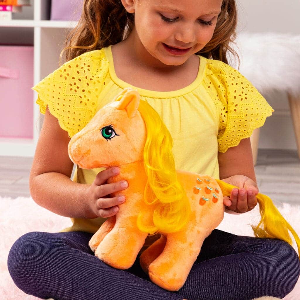 MLP Applejack Unicorn and Pegasus being played with by young girl.
