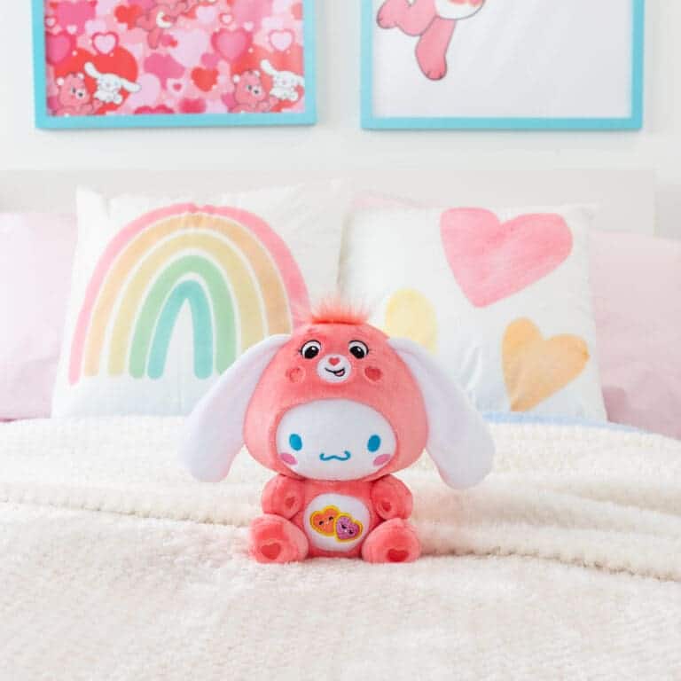 thumbnail image 2 of Care Bears Cinnamoroll As Love-a-Lot Bear 8 Inch Plush - Sanrio Hello Kitty Friends Collaboration 2 of 10