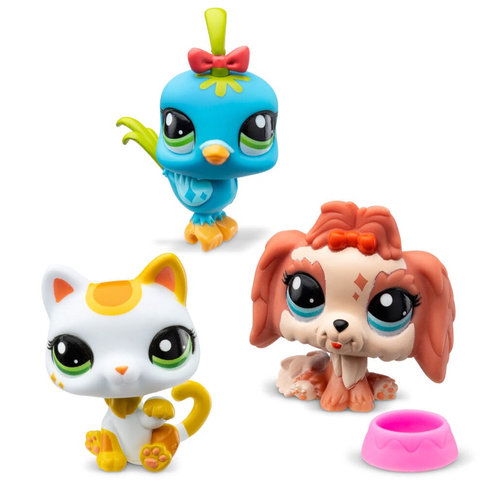 Three pack LPS City Vibes toys on white background.