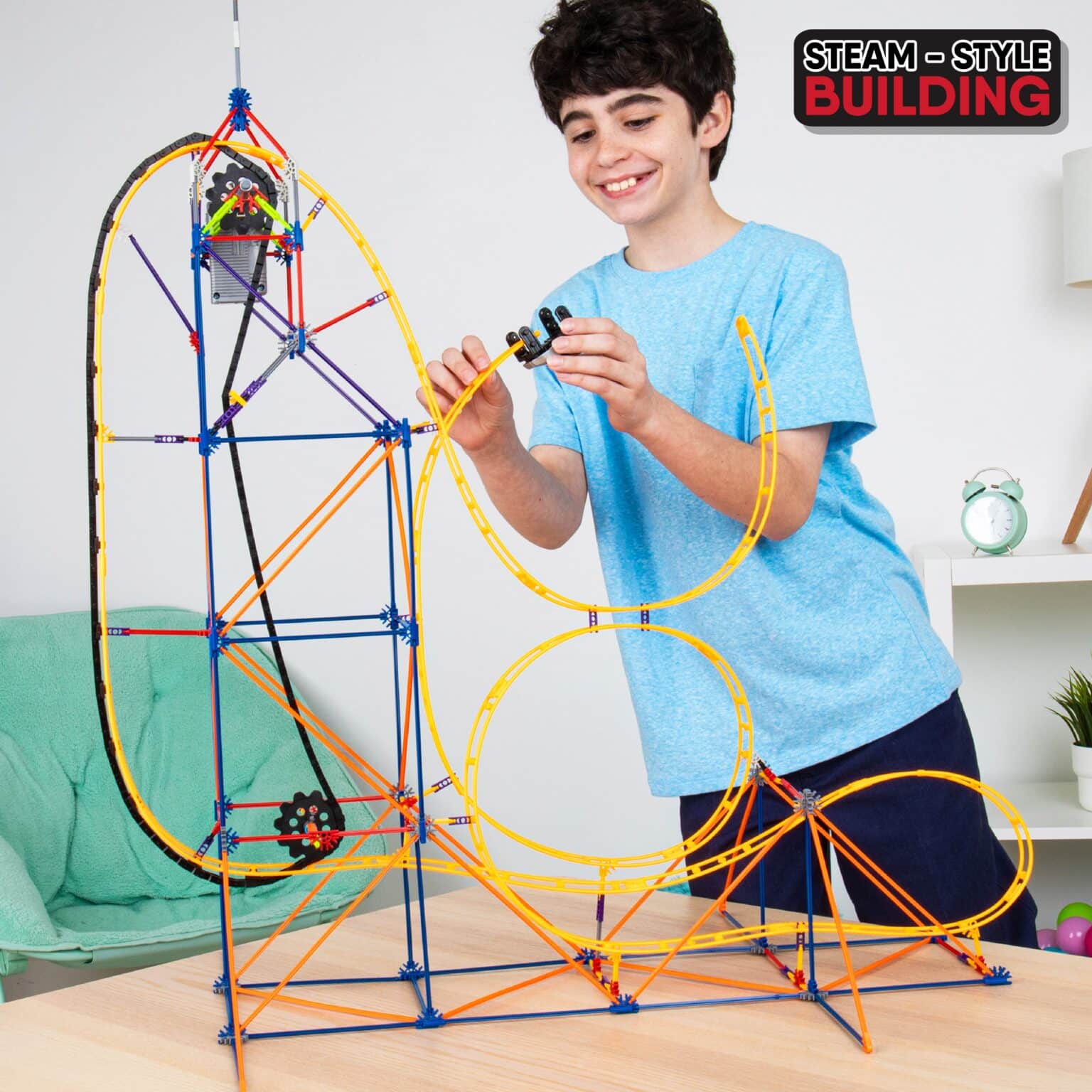 K'NEX 80216 Amazin' 8 Coaster , Colourful Construction Set for Boys and Girls, 448 Piece Kids Building Set for Children Aged 7 Years and Older